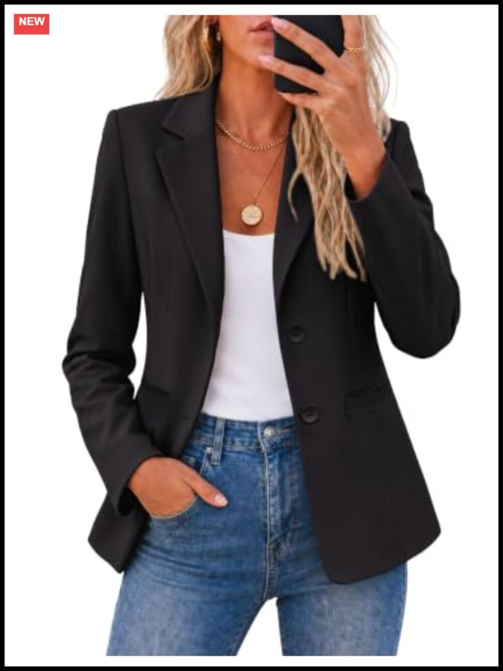 Women's Long Sleeve Blazer Business Casual Suit Jacket